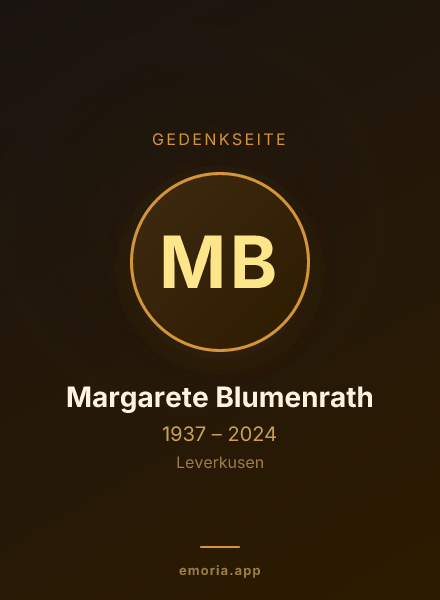 Gedenkportrait von Margarete Blumenrath