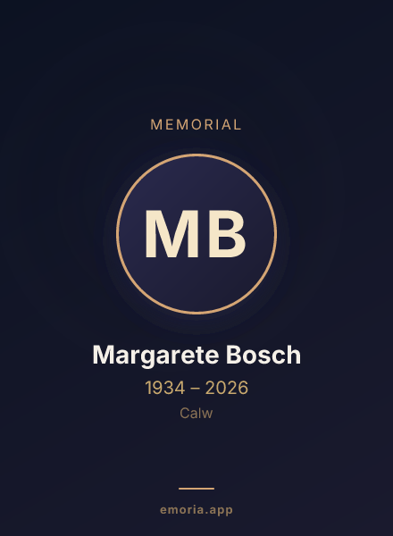 Memorial portrait of Margarete Bosch