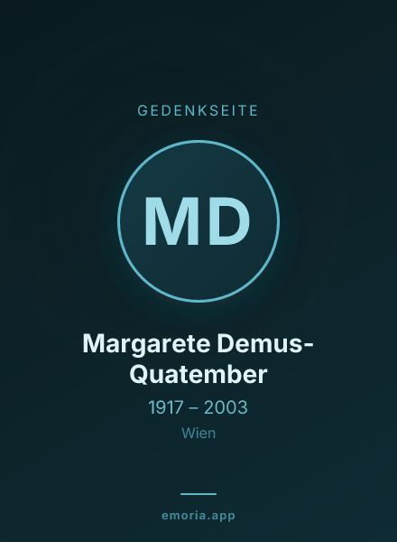 Gedenkportrait von Margarete Demus-Quatember