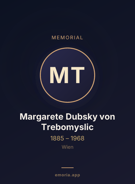 Memorial portrait of Margarete Dubsky von Trebomyslic