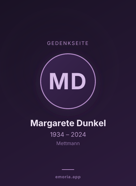Gedenkportrait von Margarete Dunkel