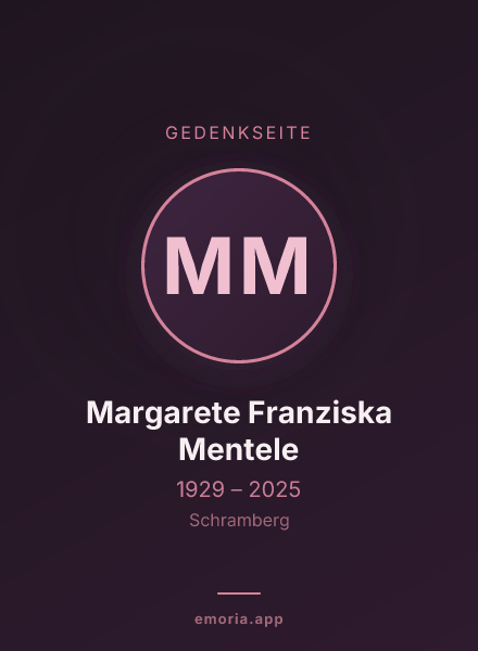 Gedenkportrait von Margarete Franziska Mentele
