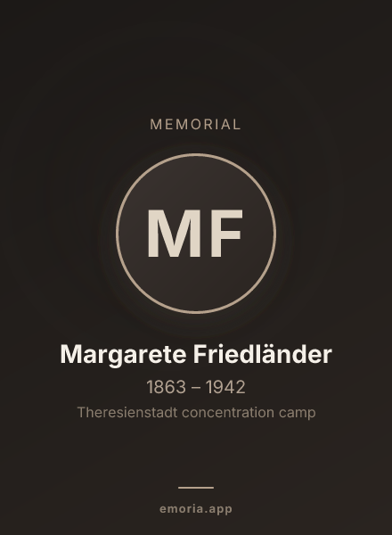 Memorial portrait of Margarete Friedländer