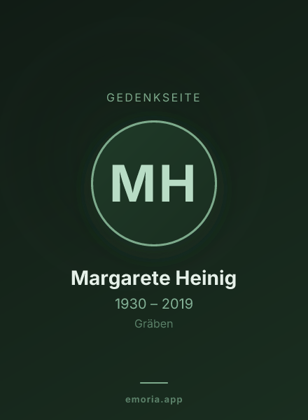 Gedenkportrait von Margarete Heinig