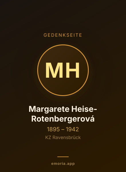 Gedenkportrait von Margarete Heise-Rotenbergerová