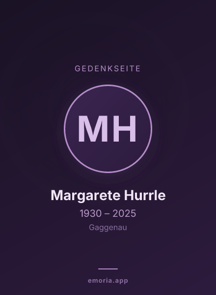 Gedenkportrait von Margarete Hurrle