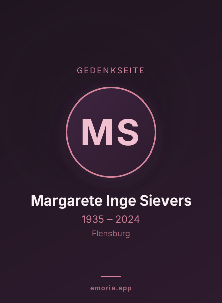 Gedenkportrait von Margarete Inge Sievers