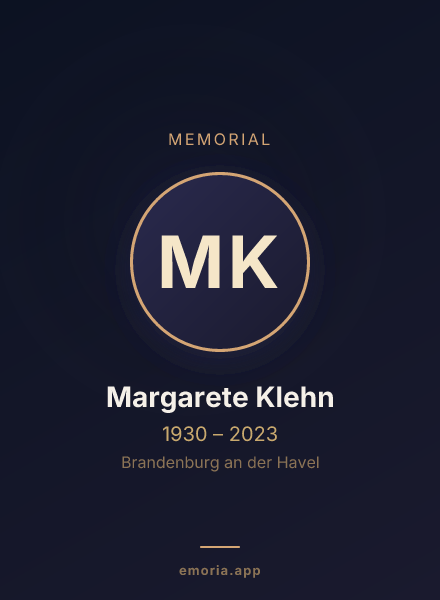 Memorial portrait of Margarete Klehn