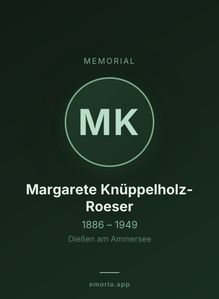 Memorial portrait of Margarete Knüppelholz-Roeser