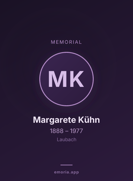 Memorial portrait of Margarete Kühn