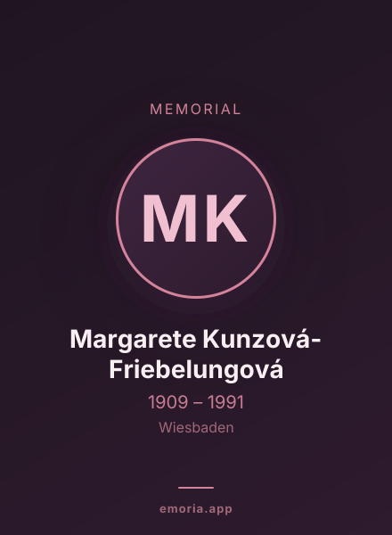 Memorial portrait of Margarete Kunzová-Friebelungová