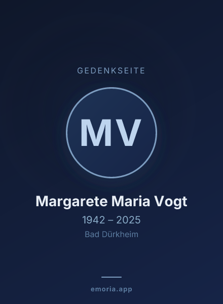 Gedenkportrait von Margarete Maria Vogt