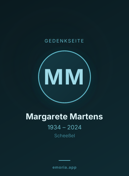 Gedenkportrait von Margarete Martens