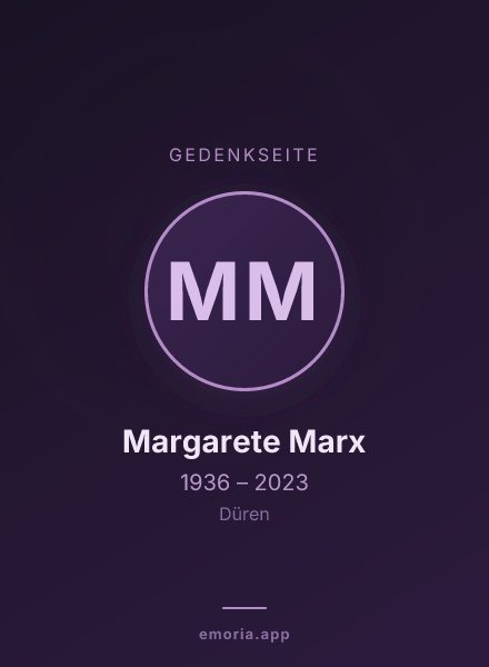 Gedenkportrait von Margarete Marx