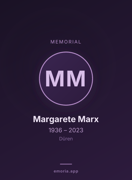 Memorial portrait of Margarete Marx