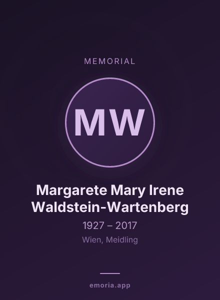 Memorial portrait of Margarete Mary Irene Waldstein-Wartenberg