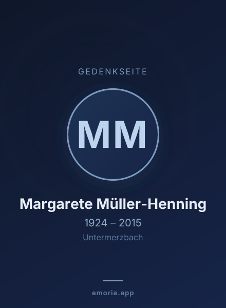 Gedenkportrait von Margarete Müller-Henning