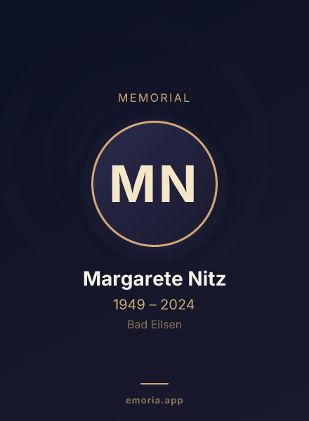 Memorial portrait of Margarete Nitz