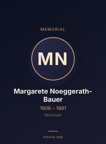 Memorial portrait of Margarete Noeggerath-Bauer