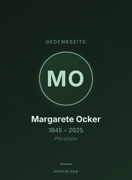 Gedenkportrait von Margarete Ocker