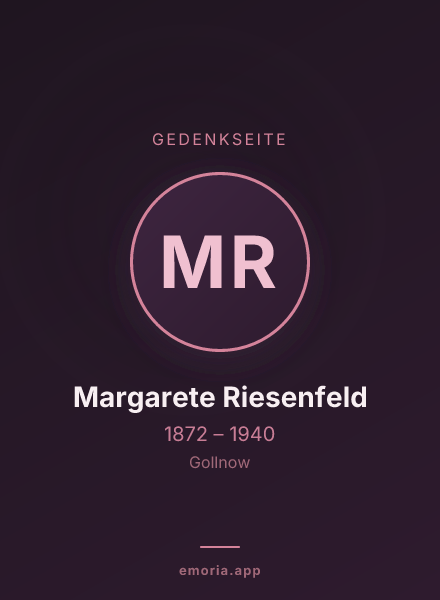 Gedenkportrait von Margarete Riesenfeld