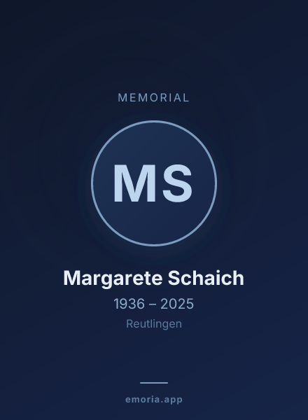 Memorial portrait of Margarete Schaich