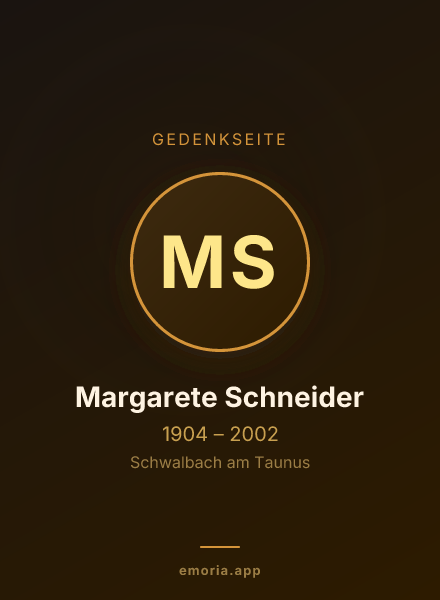 Gedenkportrait von Margarete Schneider