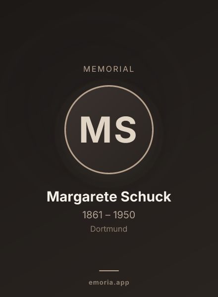 Memorial portrait of Margarete Schuck
