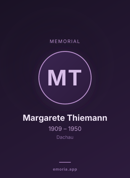 Memorial portrait of Margarete Thiemann