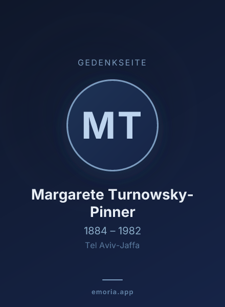 Gedenkportrait von Margarete Turnowsky-Pinner