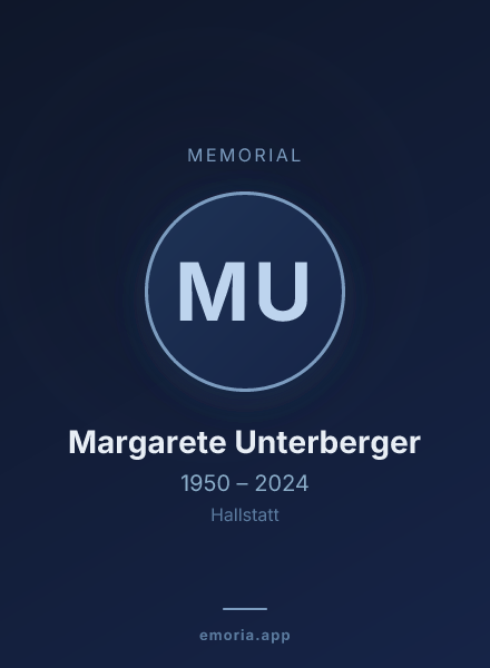 Memorial portrait of Margarete Unterberger