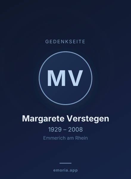 Gedenkportrait von Margarete Verstegen