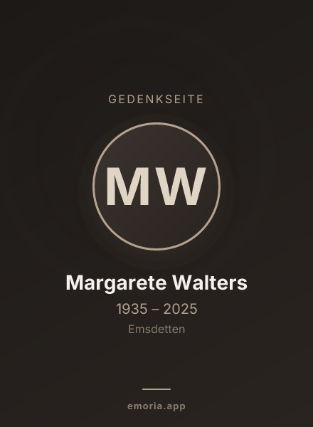 Gedenkportrait von Margarete Walters
