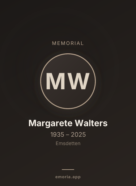 Memorial portrait of Margarete Walters