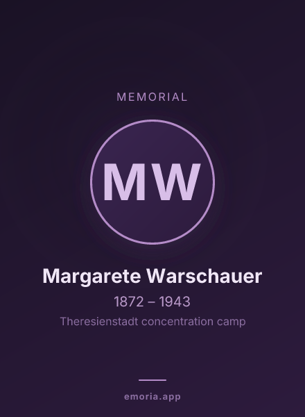 Memorial portrait of Margarete Warschauer