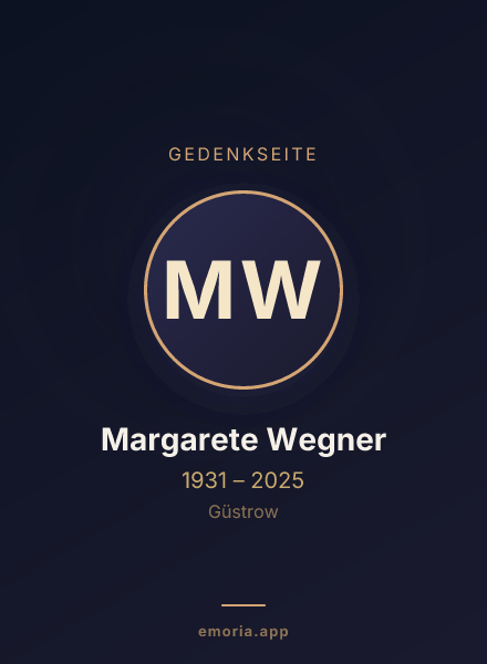 Gedenkportrait von Margarete Wegner