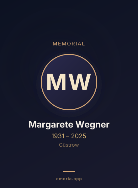 Memorial portrait of Margarete Wegner