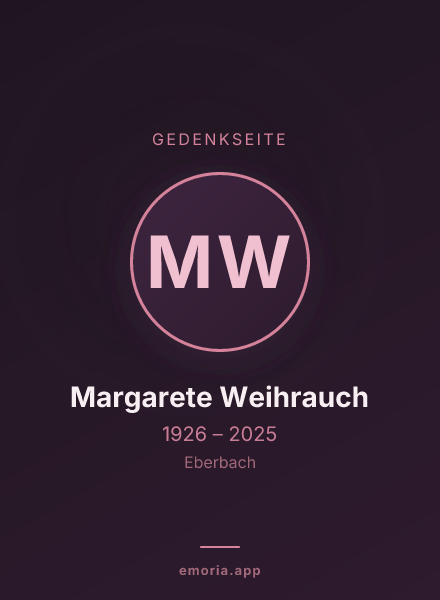 Gedenkportrait von Margarete Weihrauch