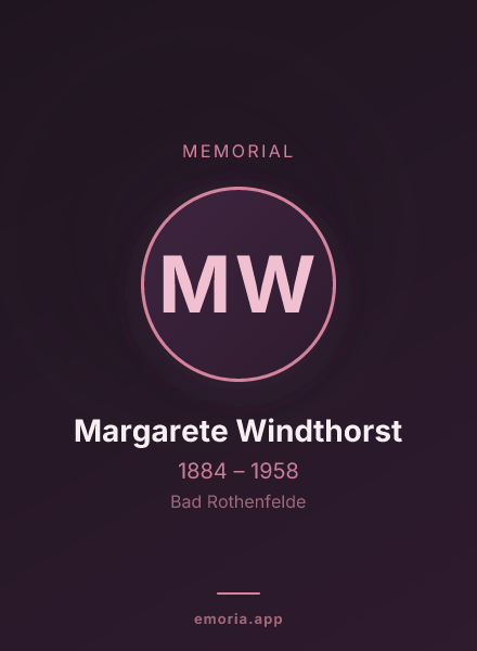 Memorial portrait of Margarete Windthorst