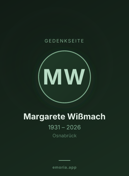 Gedenkportrait von Margarete Wißmach