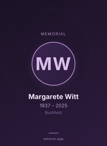 Memorial portrait of Margarete Witt