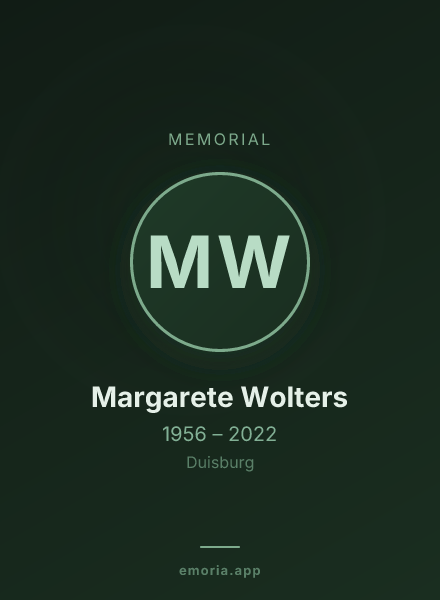 Memorial portrait of Margarete Wolters