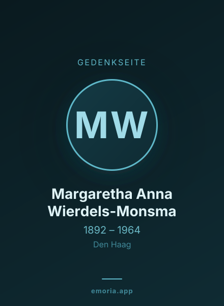 Gedenkportrait von Margaretha Anna Wierdels-Monsma