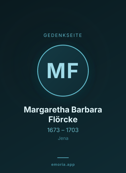 Gedenkportrait von Margaretha Barbara Flörcke