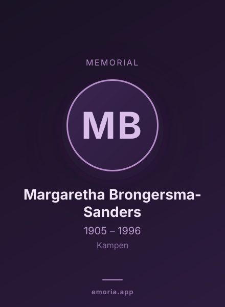 Memorial portrait of Margaretha Brongersma-Sanders