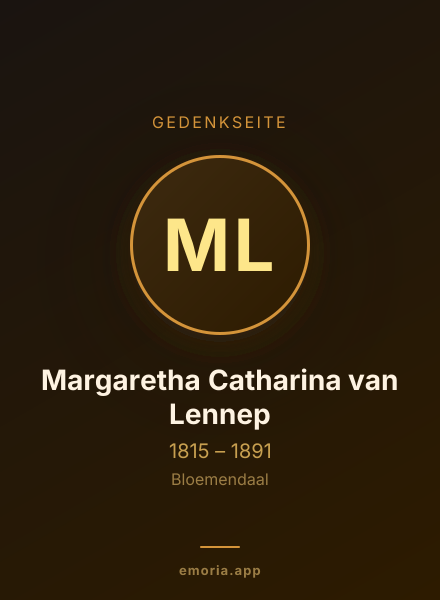 Gedenkportrait von Margaretha Catharina van Lennep