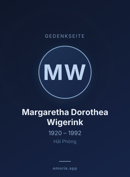 Gedenkportrait von Margaretha Dorothea Wigerink