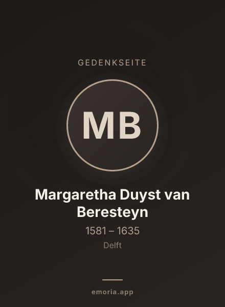 Gedenkportrait von Margaretha Duyst van Beresteyn
