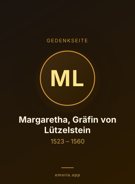 Gedenkportrait von Margaretha, Gräfin von Lützelstein