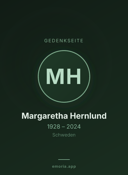 Gedenkportrait von Margaretha Hernlund